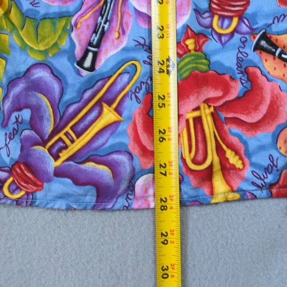 Bayou Wear Hawaiian Shirt Men's M Short Sleeve Jazz Fest Missing Button - Picture 10 of 10